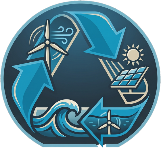 The renewable triad: wind, solar and tide, linked in a continuous loop